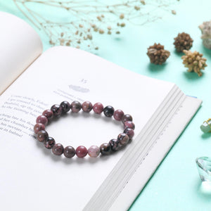 Rhodonite Beaded Bracelet for Emotional Healing and Balance