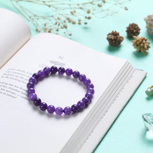 Amethyst Beaded Bracelet for Calm and Spiritual Growth