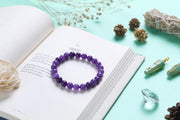 Amethyst Beaded Bracelet for Men & Women | GemGlow