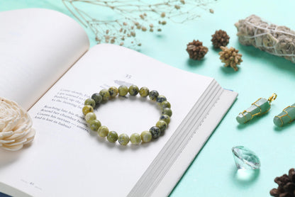 Certified Natural Serpentine Beaded Bracelet