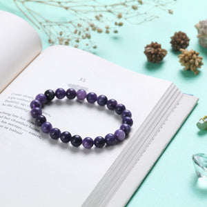 Certified Amethyst Beaded Bracelet