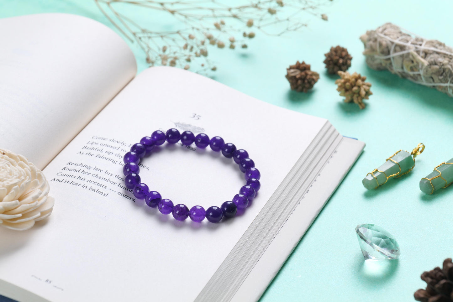 Amethyst Beaded Certified Bracelet