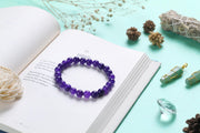Certified Amethyst Beaded Bracelet | GemGlow India