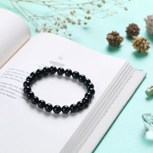 Certified Black Onyx Beaded Bracelet