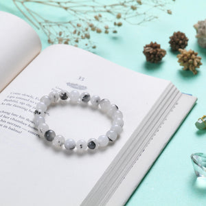 Black Rutile Quartz Beaded Bracelet