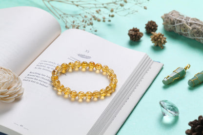 Certified Citrine Beaded Bracelet