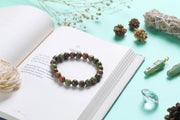 Unakite Jasper Beaded Bracelet Balance and Emotional Healing Stone