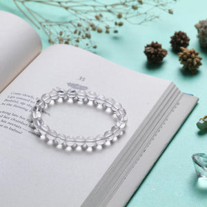 Certified Clear Quartz Beaded Bracelet