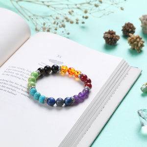 Charged Seven Chakra Gemstone Beaded Bracelet