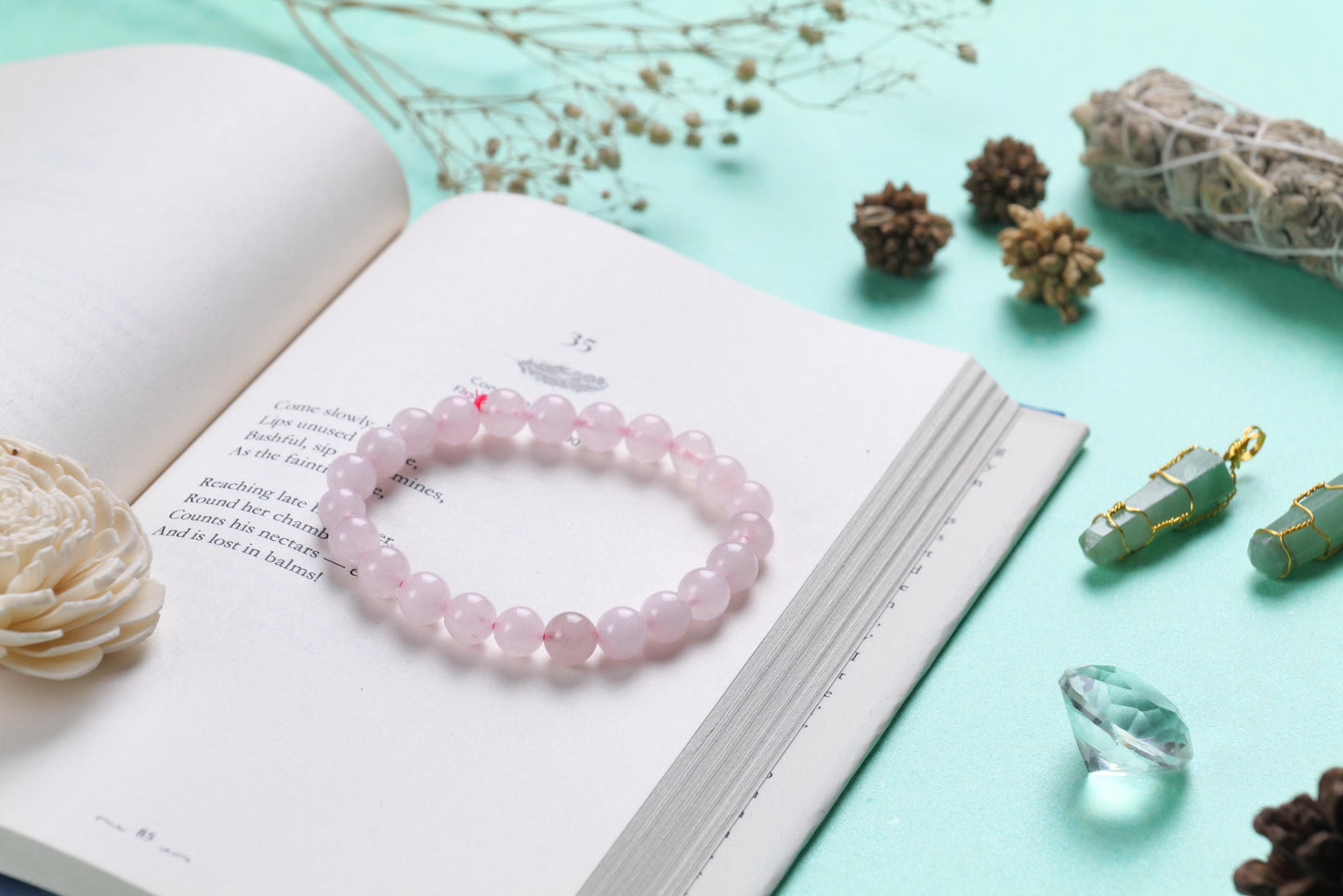 Rose Quartz Beaded Bracelet Love and Harmony Stone