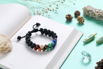 Dual Protection Seven Chakra Balancing Bracelet