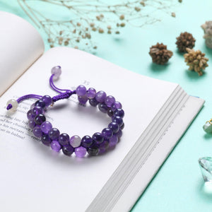 Amethyst Beaded Bracelet for Calm and Spiritual Growth