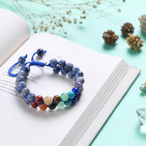 Certified Seven Chakra Healing Beaded Bracelet with Sodalite