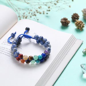 Certified Seven Chakra Healing Beaded Bracelet with Sodalite