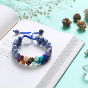 Certified Seven Chakra Healing Beaded Bracelet with Sodalite