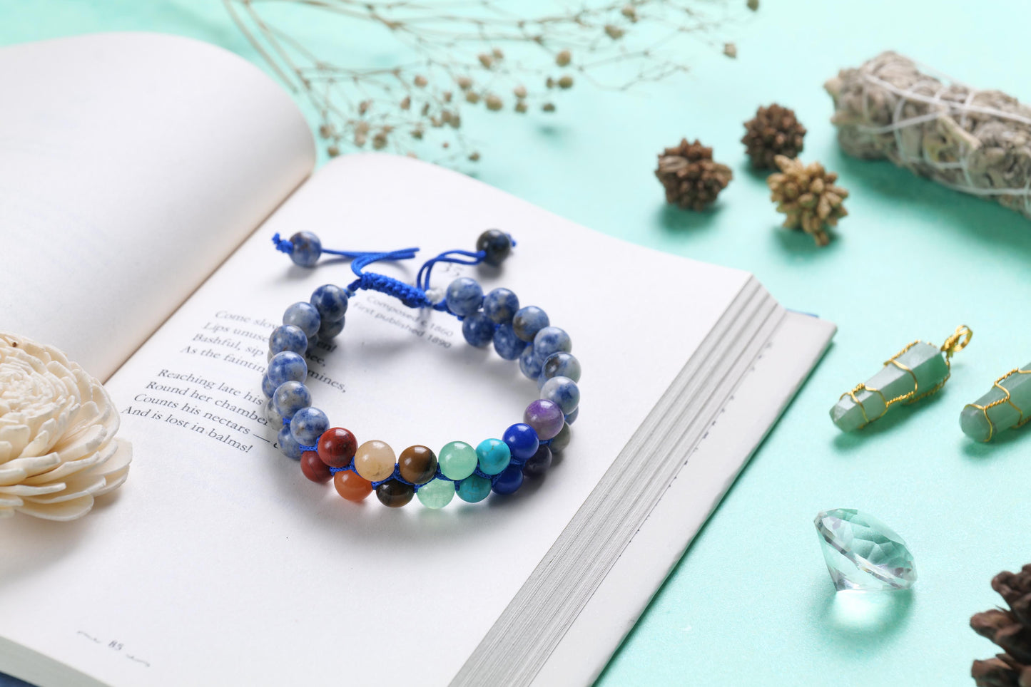 Certified Seven Chakra Healing Beaded Bracelet with Sodalite