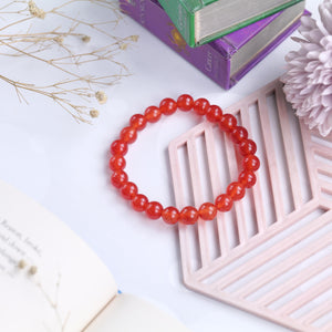 Red Carnelian Beaded Bracelet -