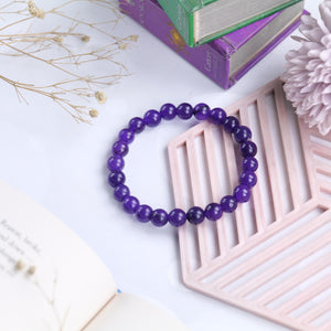 Amethyst Beaded Certified Bracelet