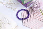 Certified Amethyst Beaded Bracelet | GemGlow India