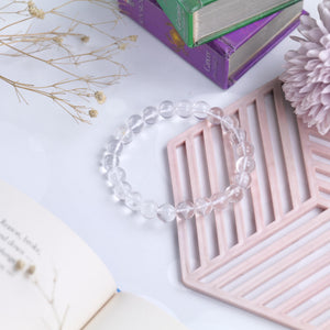 Certified Clear Quartz Beaded Bracelet