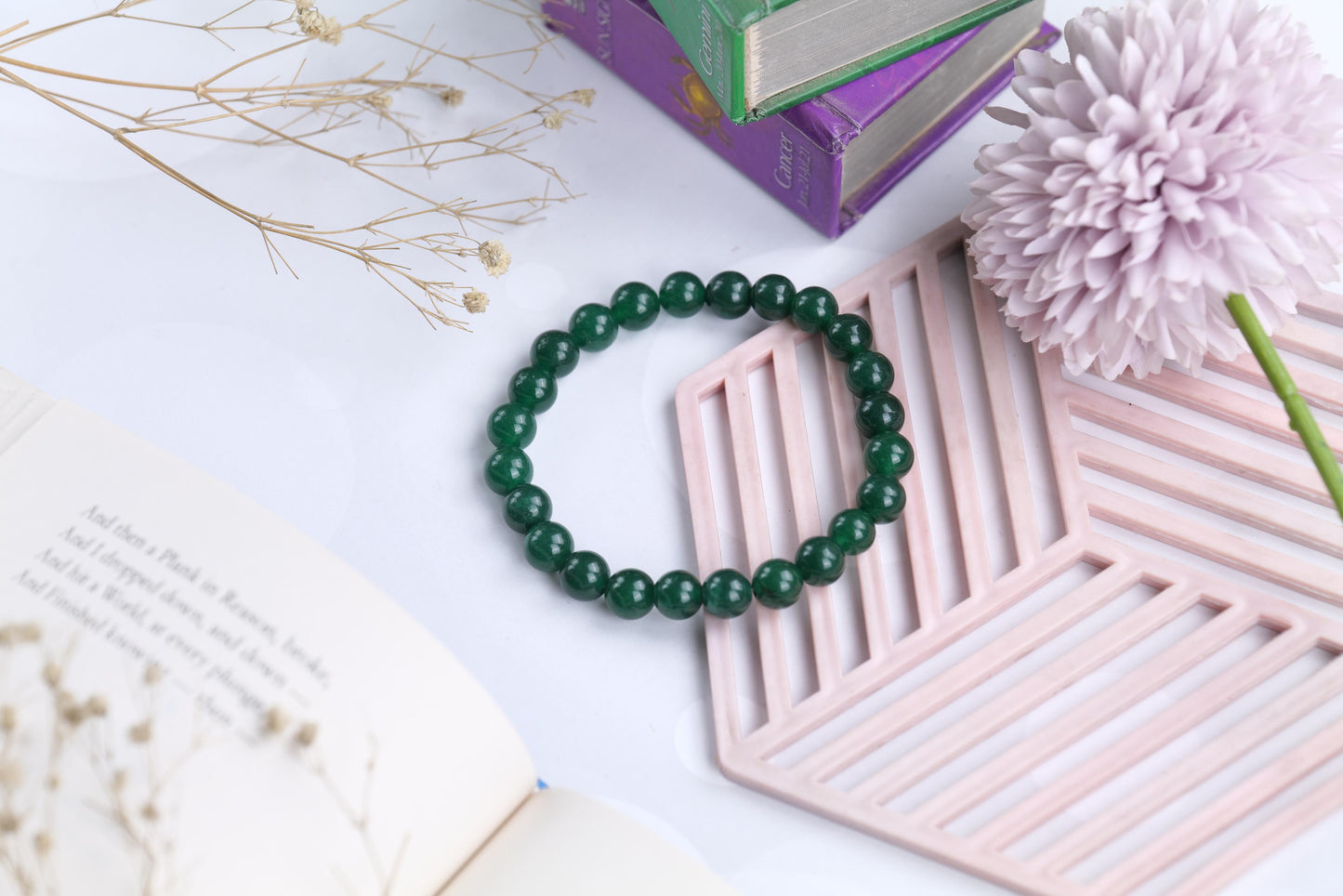 Green Aventurine Beaded Bracelet for Prosperity and Luck