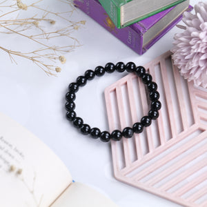 Certified Black Onyx Beaded Bracelet