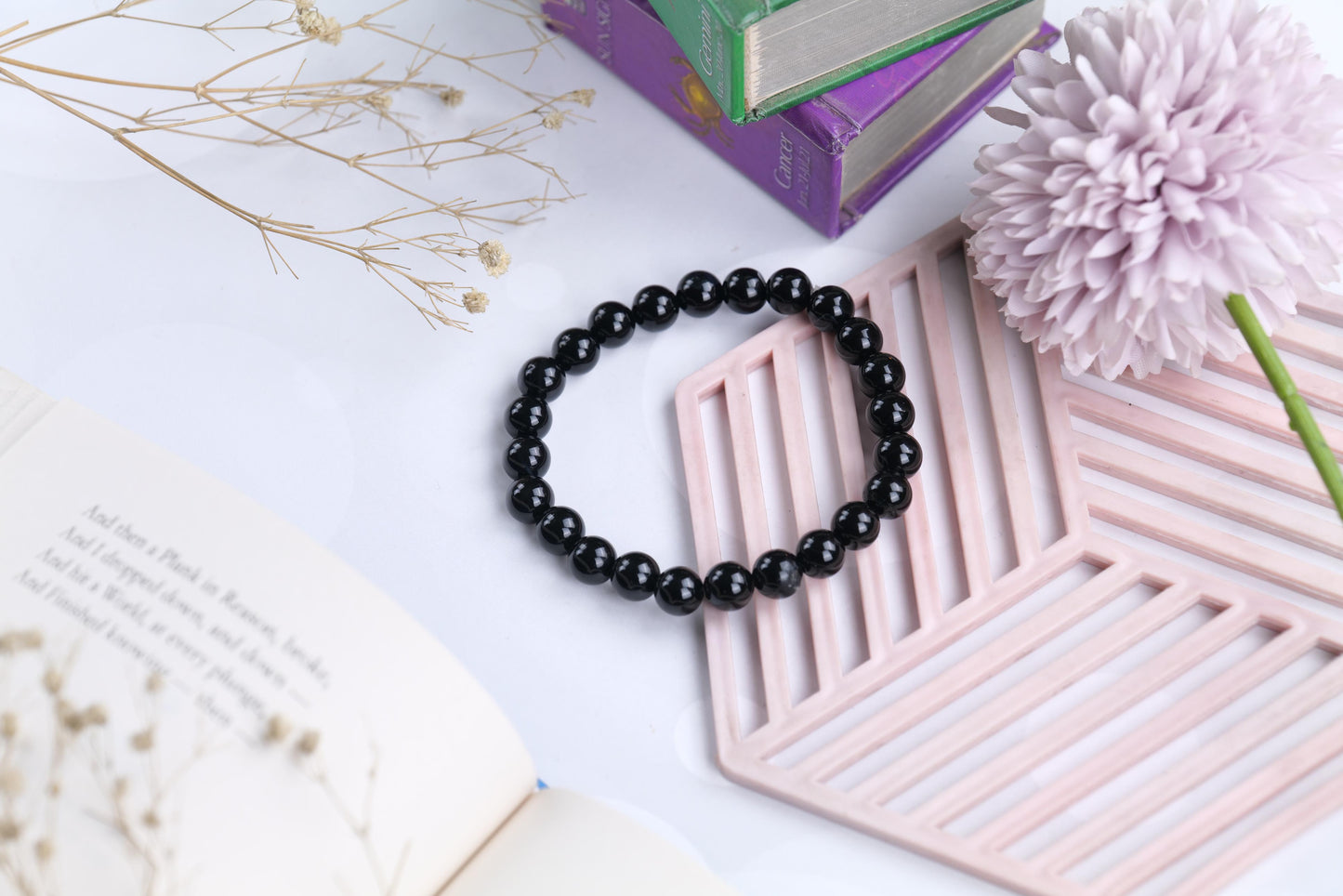 Certified Black Onyx Beaded Bracelet