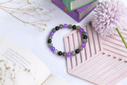 Triple Protection Crystal Bracelet – Labradorite, Amethyst & Black Onyx