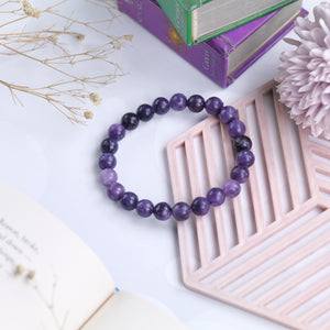 Certified Amethyst Beaded Bracelet