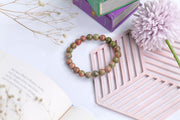 Unakite Jasper Beaded Bracelet Balance and Emotional Healing Stone
