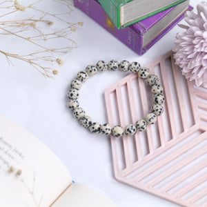 Charged Dalmatian Jasper Beaded Bracelet