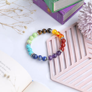 Charged Seven Chakra Gemstone Beaded Bracelet