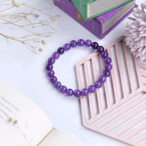 Amethyst Beaded Bracelet for Calm and Spiritual Growth