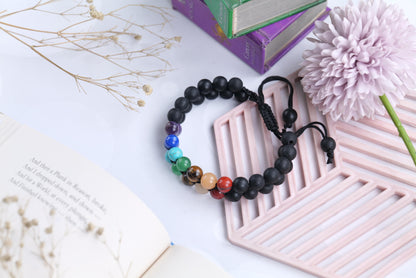 Dual Protection Seven Chakra Balancing Bracelet