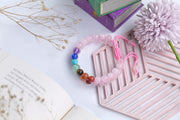 Rose Quartz & Seven Chakra Healing Crystal Stone Bracelet – Love & Balance