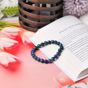 Azurite Malachite Beaded Bracelet for Healing and Balance