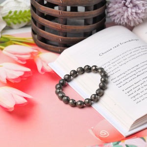 Faceted Pyrite Bracelet For Strength and Confidence