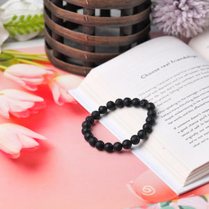 Lava Stone Beaded Bracelet for Grounding, Strength, and Courage