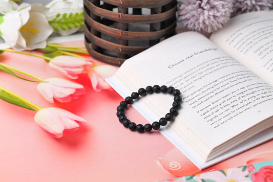 Lava Stone Beaded Bracelet for Grounding, Strength, and Courage