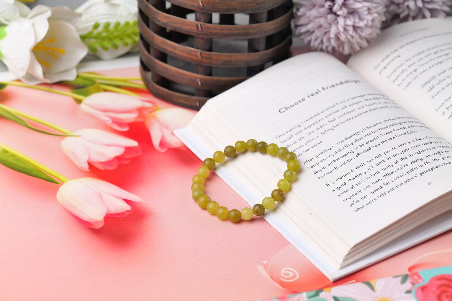 Yellow Jasper Beaded Bracelet for Stability, Strength, and Balance