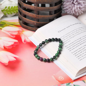 Ruby Zoisite Beaded Bracelet for Passion and Growth