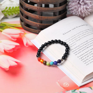 Multi Chakra Healing Beaded Bracelet with Black Onyx