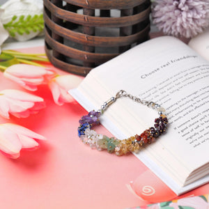Seven Chakra Healing Crystal Stone Bracelet for Energy Balance