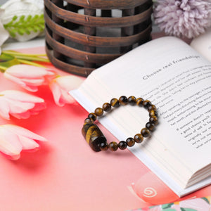 Tiger's Eye Beaded Bracelet for Courage, Confidence, and Protection