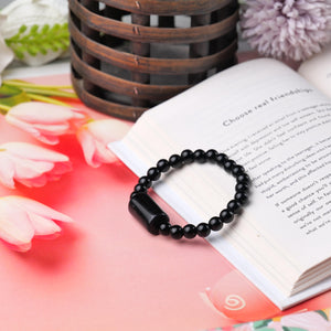 Black Onyx Beaded Bracelet for Protection Strength, and Grounding