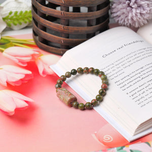 Unakite Beaded Bracelet for Healing, Balance, and Emotional Clarity
