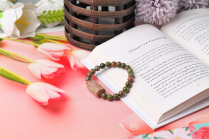 Unakite Beaded Bracelet for Healing, Balance, and Emotional Clarity