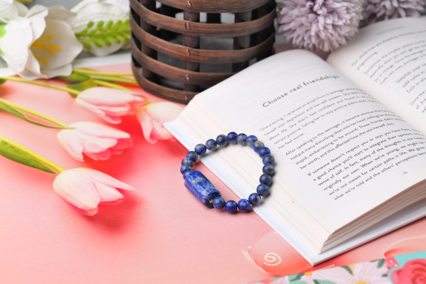 Lapis Lazuli Beaded Bracelet for Wisdom and Inner Truth