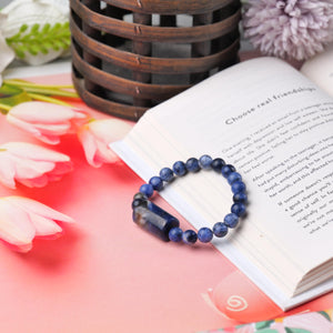 Sodalite Beaded Bracelet for Intuition, Clarity, and Communication