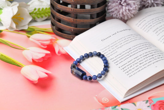 Sodalite Beaded Bracelet for Intuition, Clarity, and Communication